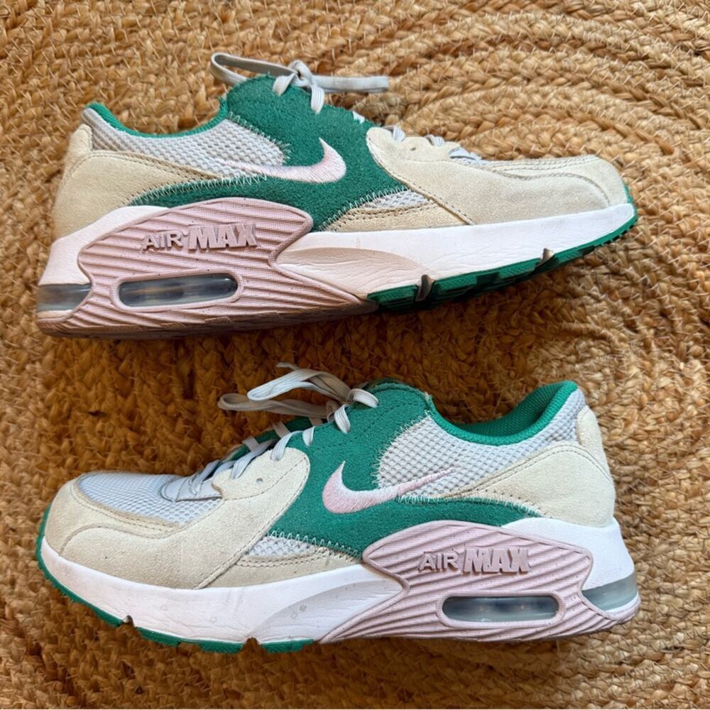 Nike Air Max Excee Women's Size 9.5 Shoes Pure Platinum Doll Pink Green